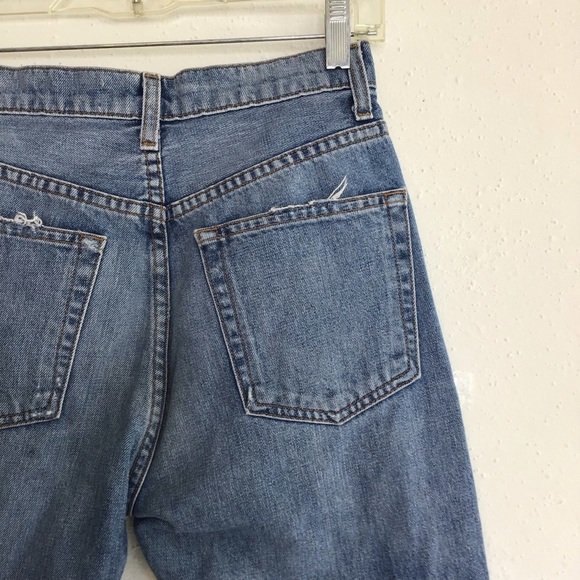 Reformation Women Acid Wash Blue Straight Jeans Size 26 with Vintage Distressing - Picture 6 of 11